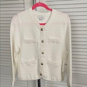 FAR Women's White Cardigan Sweater